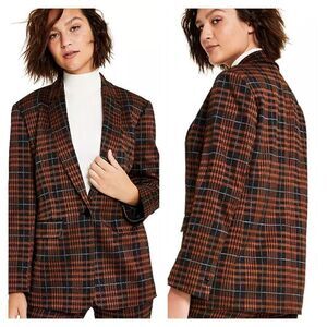 BAR III NWT Plaid Notch-Collar Blazer jacket Stretchy CAUSAL Sz 1xl